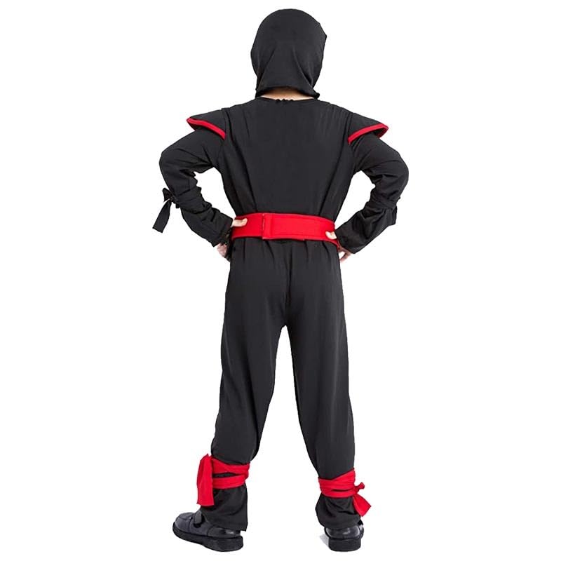 SATKULL Kids Ninja Costumes with Halloween Ninja Accessories for Boys Dress up Best boys Gifts (kids-L-8/9T Black) - Image 4